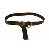 Single Ring Brown Leather Sash Belt