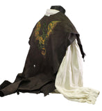 Natural Full Grain Deerskin Hide Embroidered With Celtic Dragon Design Cape