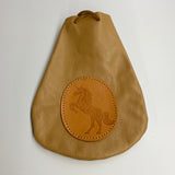 Leather Celtic Unicorn Drawstring String Bag Pouch Satchel