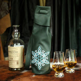 Elegant Embroidered Leather Whisky Tote