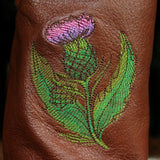 Elegant Embroidered Leather Whisky Tote