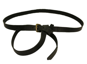 Black Leather Belt, extra long overhand loop belt