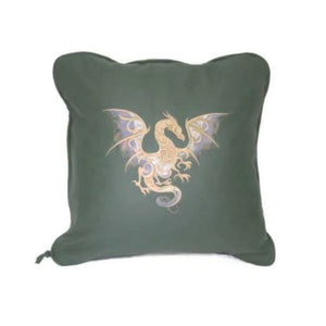 Handmade Genuine Leather Celtic Dragon Genuine Full grain Cow Hide Leather Pillow