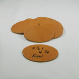 10 Genuine Leather Label Patches Blank 2 1/2 X 4 1/4 inch Oval