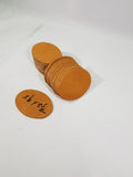 10 Genuine Leather Label Patches Blank Oval 2 1/2 X 3 1/2