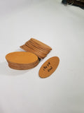 10 Genuine Leather Label Patches Blank Oval 1 3/4 X 4 inches