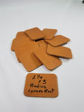 10 Genuine Leather Label Patches Blank 2 1/4 x 3 inch Radius Corner Rectangle