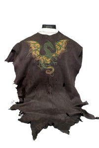 Natural Full Grain Deerskin Hide Embroidered With Celtic Dragon Design Cape